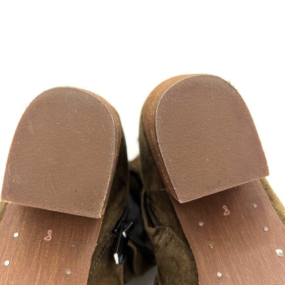 Sam Edelman Suede Ankle Lace Up Millard Olive Green Booties - Picture 9 of 9